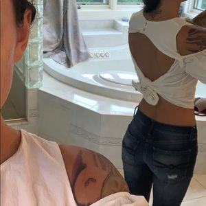 Zara white top. Size medium. 🌺